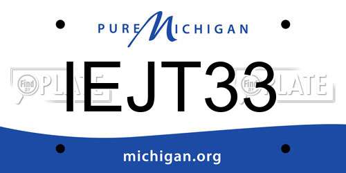 IEJT33 Michigan License Plate