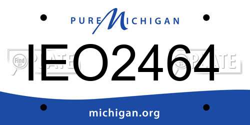 IEO2464 Michigan License Plate