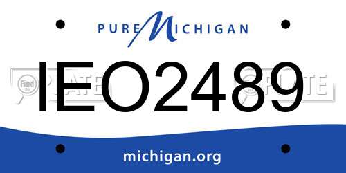 IEO2489 Michigan License Plate