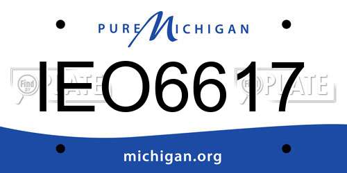 IEO6617 Michigan License Plate