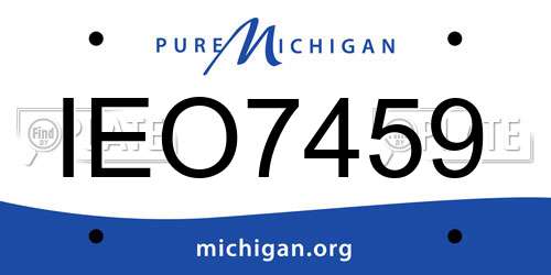 IEO7459 Michigan License Plate