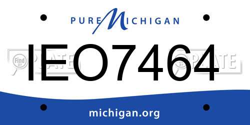 IEO7464 Michigan License Plate