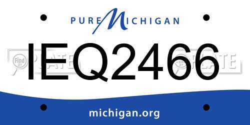 IEQ2466 Michigan License Plate