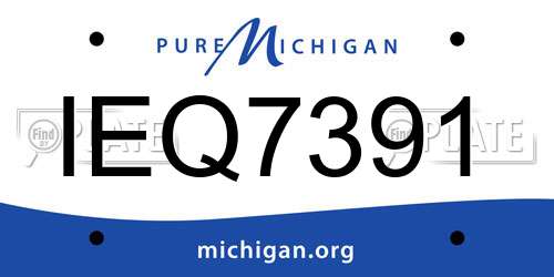 IEQ7391 Michigan License Plate