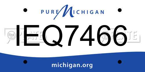 IEQ7466 Michigan License Plate