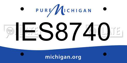 IES8740 Michigan License Plate
