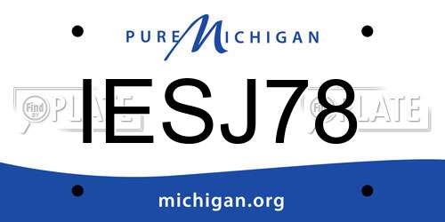 IESJ78 Michigan License Plate