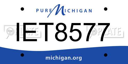 IET8577 Michigan License Plate