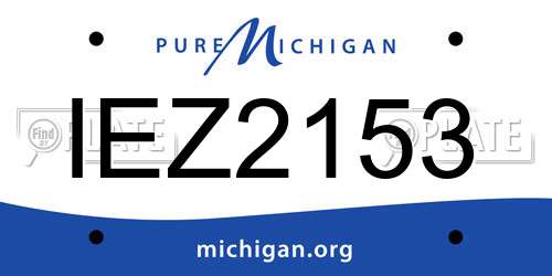 IEZ2153 Michigan License Plate