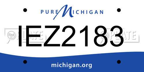 IEZ2183 Michigan License Plate