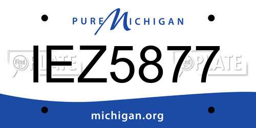 IEZ5877 Michigan License Plate