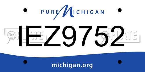 IEZ9752 Michigan License Plate