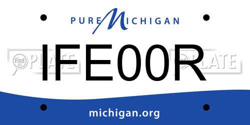 IFE00R Michigan License Plate