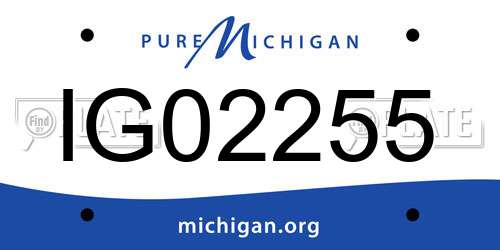 IG02255 Michigan License Plate