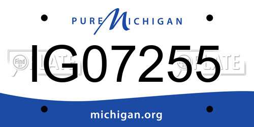 IG07255 Michigan License Plate