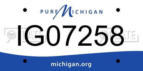 IG07258 Michigan License Plate