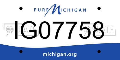 IG07758 Michigan License Plate