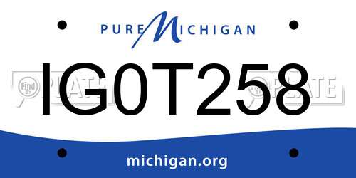IG0T258 Michigan License Plate