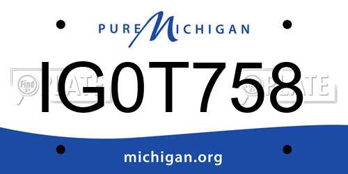 IG0T758 Michigan License Plate