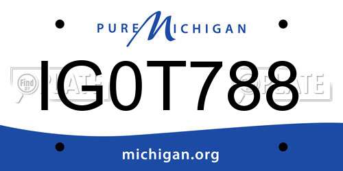 IG0T788 Michigan License Plate