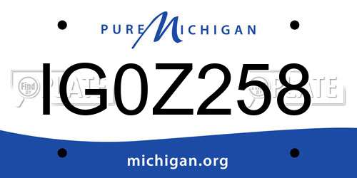 IG0Z258 Michigan License Plate