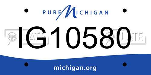 IG10580 Michigan License Plate