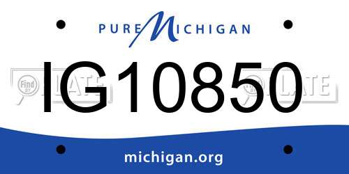 IG10850 Michigan License Plate