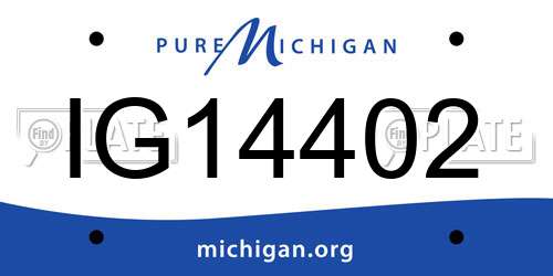 IG14402 Michigan License Plate