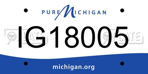 IG18005 Michigan License Plate