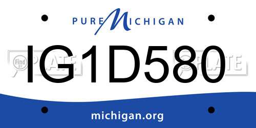 IG1D580 Michigan License Plate