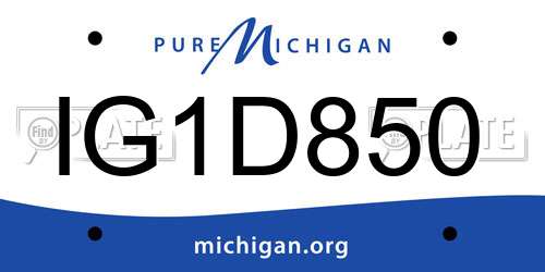 IG1D850 Michigan License Plate