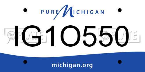 IG1O550 Michigan License Plate