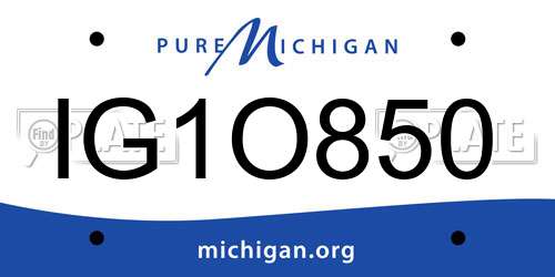 IG1O850 Michigan License Plate