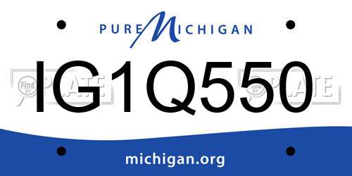 IG1Q550 Michigan License Plate