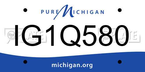 IG1Q580 Michigan License Plate