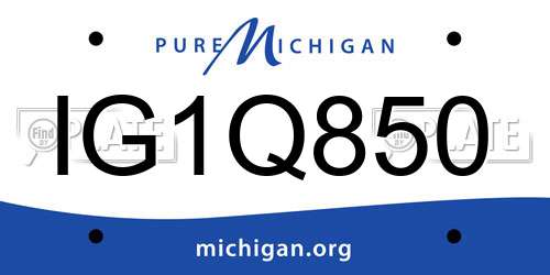 IG1Q850 Michigan License Plate