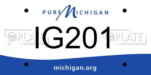 IG201 Michigan License Plate