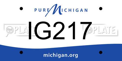 IG217 Michigan License Plate