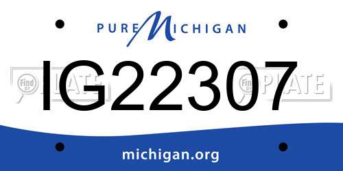IG22307 Michigan License Plate