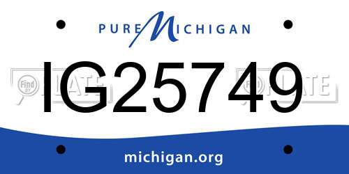 IG25749 Michigan License Plate