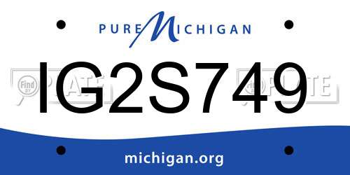 IG2S749 Michigan License Plate