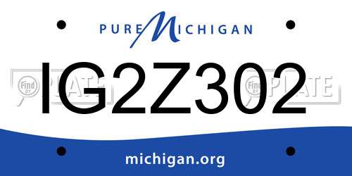 IG2Z302 Michigan License Plate