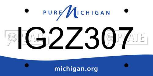 IG2Z307 Michigan License Plate