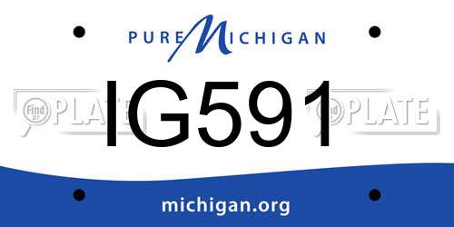 IG591 Michigan License Plate