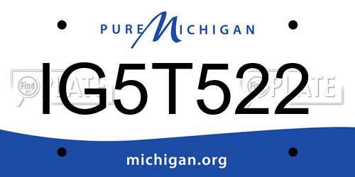 IG5T522 Michigan License Plate
