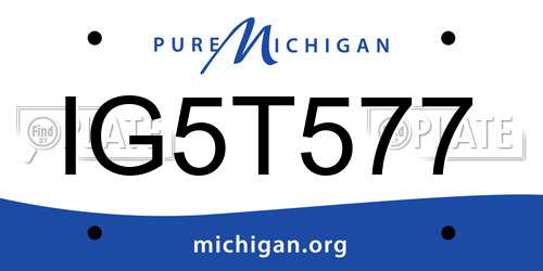 IG5T577 Michigan License Plate