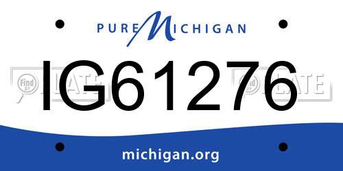 IG61276 Michigan License Plate