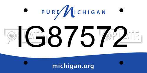 IG87572 Michigan License Plate