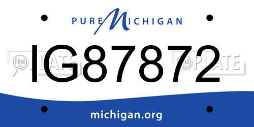 IG87872 Michigan License Plate