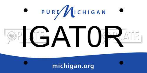 IGAT0R Michigan License Plate
